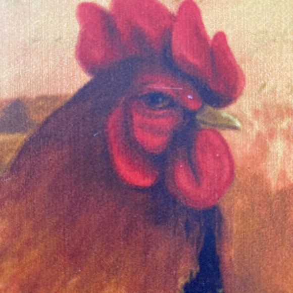 Rooster Wall Decor - Wood Plaque 11”x11” square - Rustic Country Kitchen Decor - Picture 4 of 9